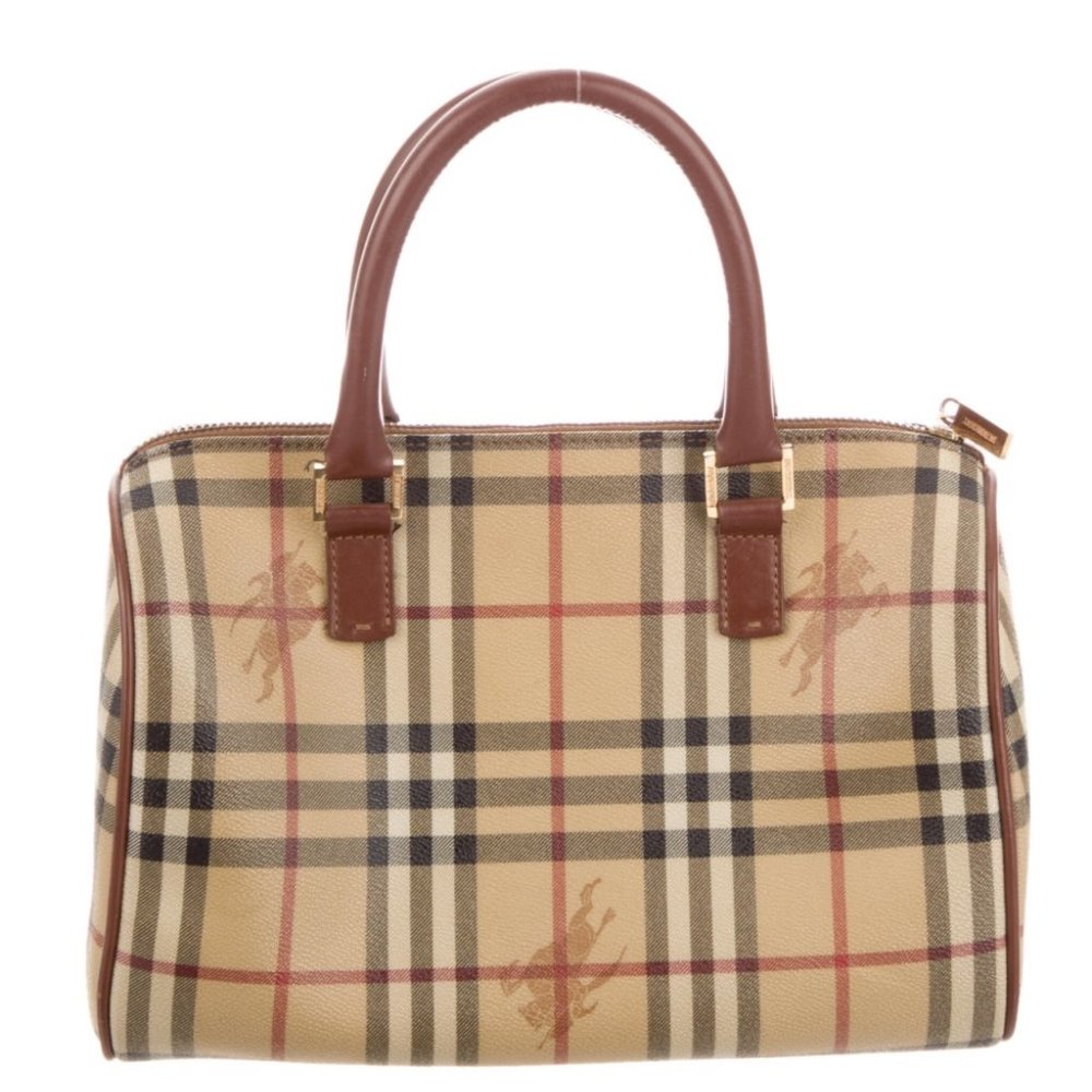 BURBERRY Haymarket Check Boston Bag